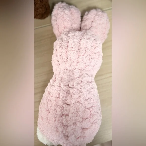 Handmade Hand Crafted Knit Pink Bunny Easter Gift - Picture 2 of 2